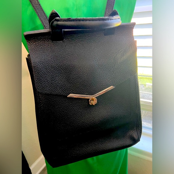 Gorgeous Botkier Pebble Leather Black Top Handle Adjustable Strap Backpack main image 7